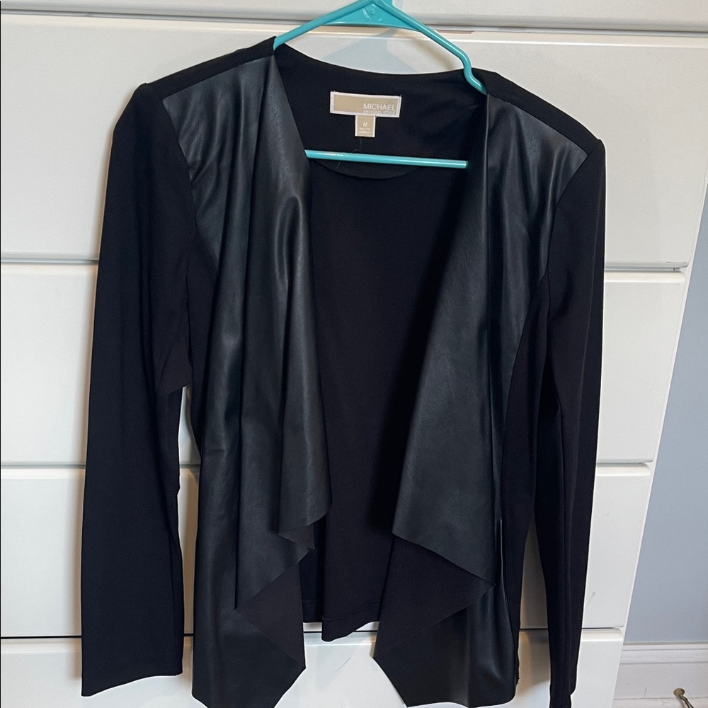 Michael Kors Black Blazer with Leather Accents